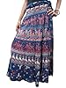 Indian Wrap Around Skirt Blue Printed Boho Sarong Hippie Long Maxi Wrapskirt