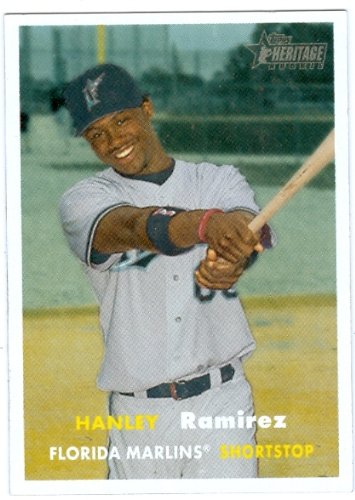 Hanley Ramirez baseball card 2006 Topps Heritage #382 (Florida Marlins) Rookie Card