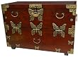 Luxury Wedding Anniversary Gifts - 37" Japanese Design Butterfly Blanket Chest End Table