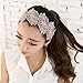 Elife Pack of 3-Black, Pink, Beige Lady Women Girls Elegent Lace Elastic Hair Head Band Hoop Accessory Tie Hairbands Headbands