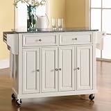 Crosley Furniture Solid Granite Top Kitchen Cart/Island in White