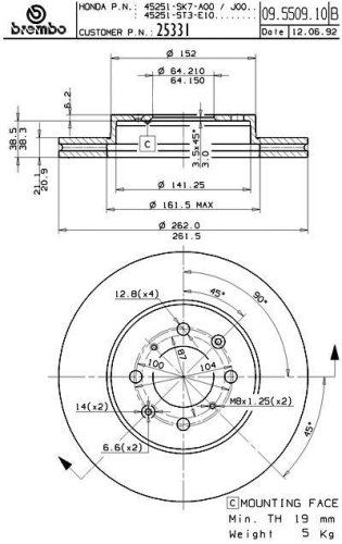 Brembo 25331 Front Disc Brake Rotor On Sale