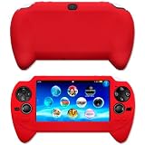 Red Rubber XYLO-SKIN Silicone / Case / Cover for the Sony PS Vita Playstation Portable Console.