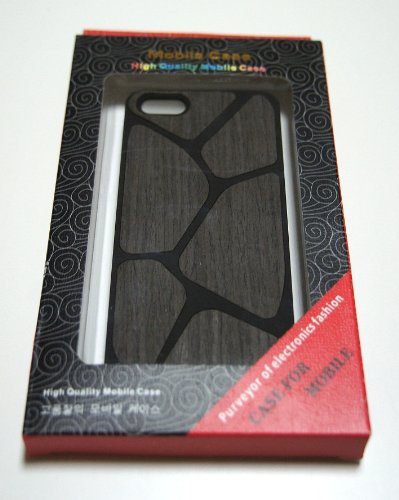 【39s】 iPhone5用高品質Woodシリーズ PCケース ブラック&ダークブラウン