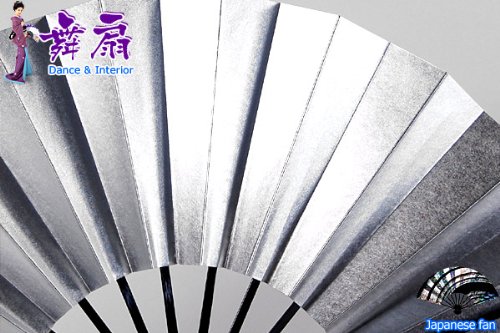 銀扇子（両面同色）　日舞や踊りの舞扇＆インテリア小物　化粧箱入り