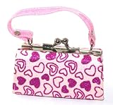 51MOMPBVE5L. SL160  Adorable Cute Lil Glitter Many Heart Patterned Twist Lock Coin Purse  Pink with Red Hearts