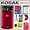 Kodak Zi8 Raspberry Zi8 High Definition Pocket Digital Video Camera with SD/ SDHC Slot and 2.5-inch LCD in Rasberry + 8GB Deluxe Accessory Kit