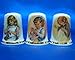 Birchcroft Porcelain China Collectable - Set of Three Thimbles - Threading a Needle
