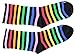 K. Bell Women's Socks Cotton Blend Roll Top (4 Pair Pack) One Size Stripes Solids