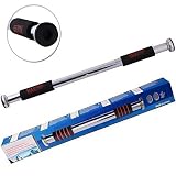 MAXSTRENGTH Door Bar Fitness Exercise Gym Training Chin Pull Up Doorway Home Workout Adjustable - Chrome, 62-100 Inch