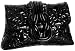 SR SQUARED by Sondra Roberts Trapunto Knotted Clutch,Black Patent,one size