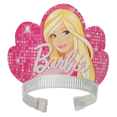 Paper Barbie Tiaras, 8ct