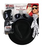 Michael Jackson Costume Accessory Kit with Wig, Hat, Glove and Glasses