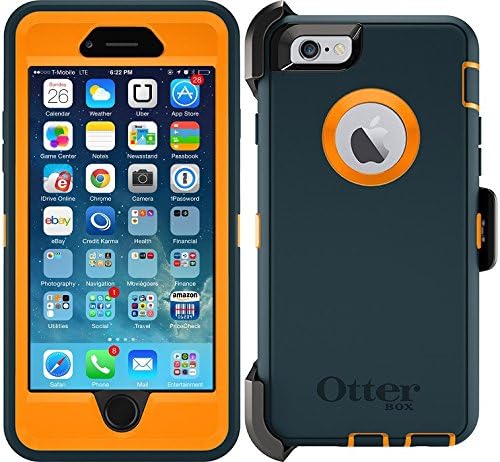 Otterbox Defender Series for Apple iPhone 6 with Holster/Screen Protector/Retail Packaging - Dark Jade/Blaze Orange