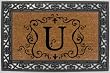 Monogram Coir Doormat Insert with Rubber Base Frame - U Monogram Coir Doormat Insert with Rubber Base Frame - U