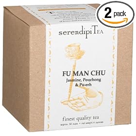 SerendipiTea Fu Man Chu, Jasmine, Pouchong& Pu-erh Tea, 4-Ounce Boxes (Pack of 2)