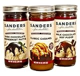 Sanders Assortment Milk Chocolate Hot Fudge, Classic Caramel and Dark Chocolate Peppermint Pattie Dessert Topping 10 Oz (Pack of 3)