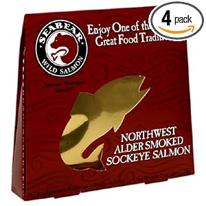 SeaBear Smoked Sockeye Salmon Red, 2-Ounce Units (Pack of 4) by SeaBear