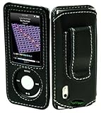 CrazyOnDigital Premium Black iPod Nano 5th Generation Leather Case. CrazyOnDigital Retail Package