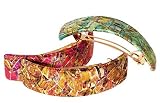 L.Erickson USA Bucol Rectangle Volume Barrette - Kaleidoscope Green 100% Silk Charmeuse