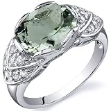 Classy Brilliance 2.25 carats Green Amethyst Cocktail Ring in Sterling Silver Available in Size 5 thru 9