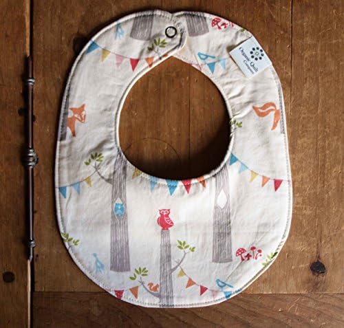 Baby Bib, Woodland Party with Bunting Foxes, Owls, Squirrels and Birds