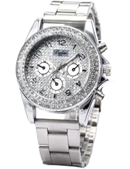 Fashion Womens S Bling New Ladies Style Watches Analog Silver Dial Case Quartz Wrist Watch With Gift Box