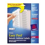 Avery Easy Peel Return Address Labels for Laser Printers, 0.5 x 1.75 Inches, White, Pack of 2000 (05267)