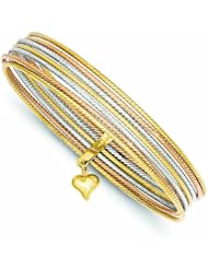 Genuine 14K Tri-Color Slip On 7 Bangles 15 Grams Of Gold 100% Satisfaction Guaranteed.