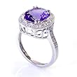 3.07 Carat 14KWG Amethyst Filigree Ring