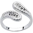 10K White Gold Black Cubic Zirconia Wrap Toe Ring