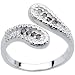 10K White Gold Black Cubic Zirconia Wrap Toe Ring