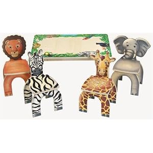 Safari Table and Animal Chairs by 