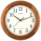 La Crosse Technology WT-3122J 12-1/2-Inch Atomic Analog Clock, Natural Wood