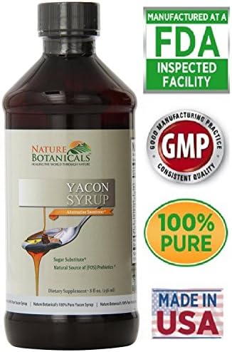 AMAZON #1 SELLER 100% Pure Yacon Syrup, All Natural Sugar Substitute, Metabolism Booster 8 Oz. (Yacon + Garcinia = 2 Count)