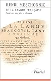 De la langue fran�aise : Essai sur une clart� obscure