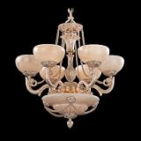 Crystorama Bravado Alabaster 966-WH Large Alabaster 6-LT 240w (32H x 28W) Chandelier in White