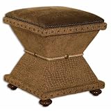 Lanessa Ottoman with Braided Rope Trim and Tassel Accents