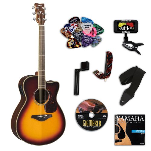 Yamaha FSX720SC Brown Sunburst Small Body Acoustic-Electric Guitar Bundle w/Legacy Accessory Kit