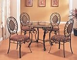 5pc Dining Table & Chairs Set Antique Brown Finish