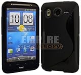 HTC Inspire 4G Black Hard Gel TPU S-Line Case Cover Skin At&t