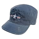 Military Printed Fatigue Cap, Vintage Blue W/Army Air Corp