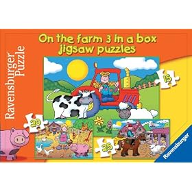 Ravensburger Puzzle - 0n the Farm - 3 Puzzles in a Box