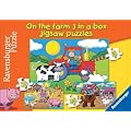 Ravensburger On the Farm 3 in a Box Jigsaw Puzzles 15, 20 and 25 Pieces