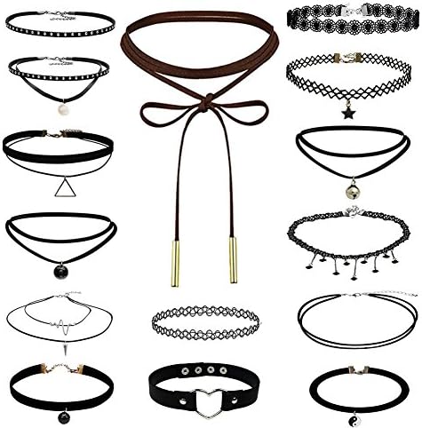 Jooest 2016 New Brand Design 9 Pieces Choker Necklace Set Stretch Velvet Classic Gothic Tattoo Lace Choker Necklaces