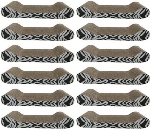Catit Style Patterned Cat Scratcher with Catnip, White Tiger Lounge, 12 Pack