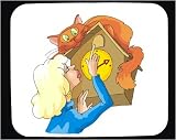 Mouse Pad with body, individuals, individual, setting, humans, woman, person, human, persons, cat, clock, people, hiding