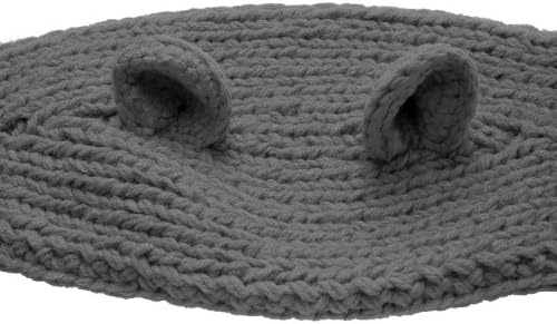 Angel Made Knitted Cat Ear Headband Dark Grey Color