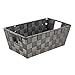 Simplify Small Shelf Woven Strap Tote | Decorative Storage Basket | Built in Handles | Organization | Closet | Bedroom | Bathroom | Nursery | Accessories | Toys | Gifts | 1 Pack | Grey