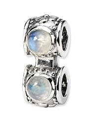Reflection Beads Silver Moonstone Floral Connector bead